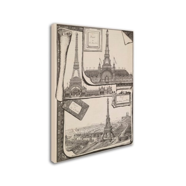 Vintage Apple Collection 'Plans Paris Exposition' Canvas Art,35x47